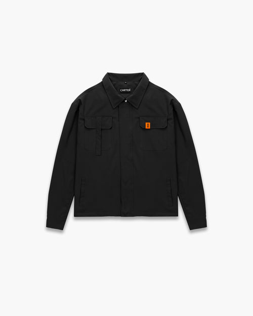 AJ Tech Black Utility Overshirt