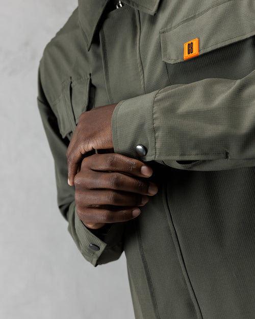 AJ Tech Khaki Utility Overshirt