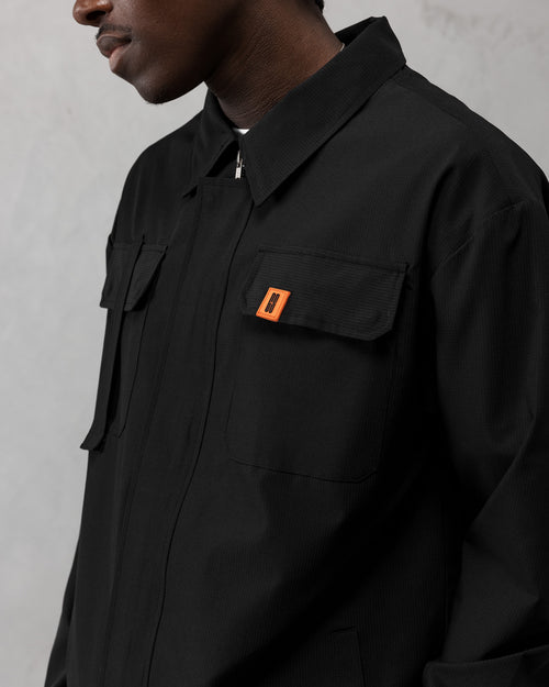 AJ Tech Black Utility Overshirt