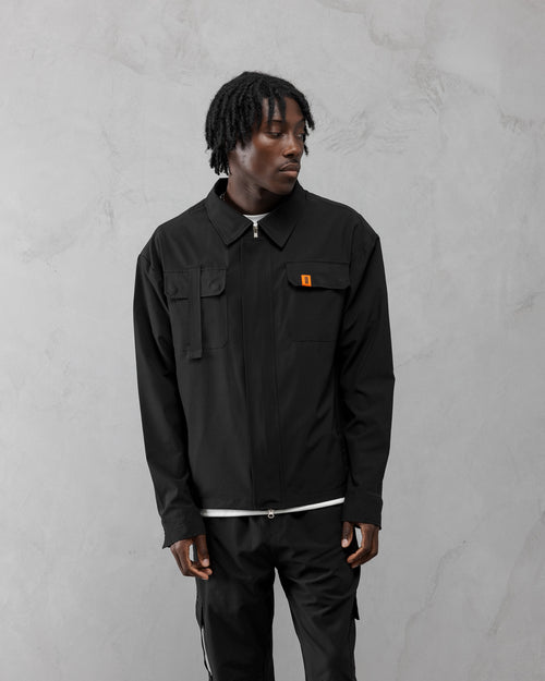 AJ Tech Black Utility Overshirt