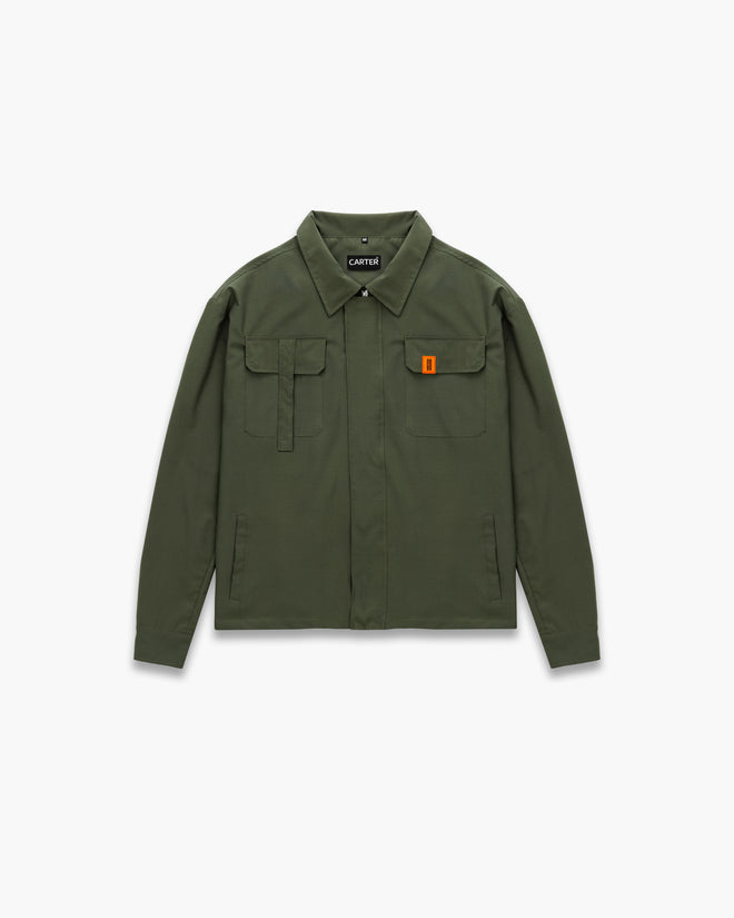 AJ Tech Khaki Utility Overshirt