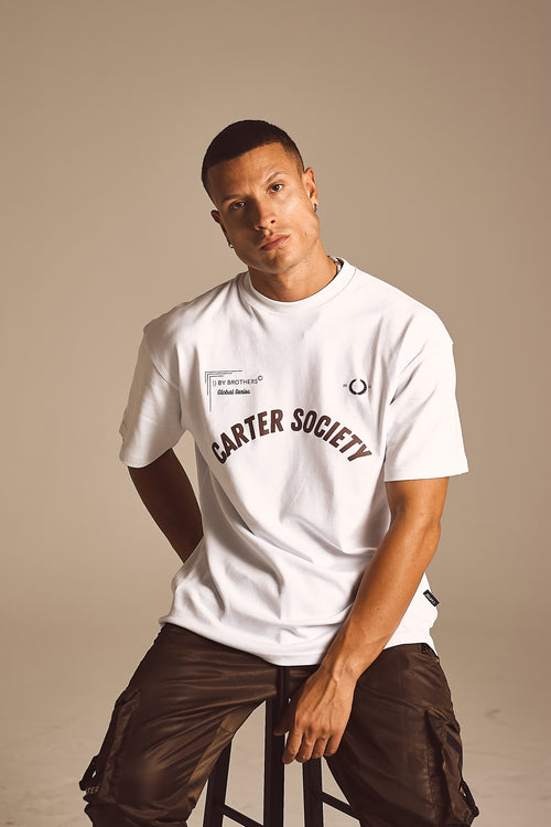 BYBROTHERS White/Mocha Oversized Tee