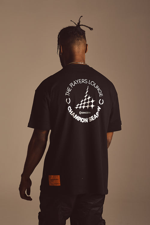 PLAYERS LOUNGE Black Oversized Tee