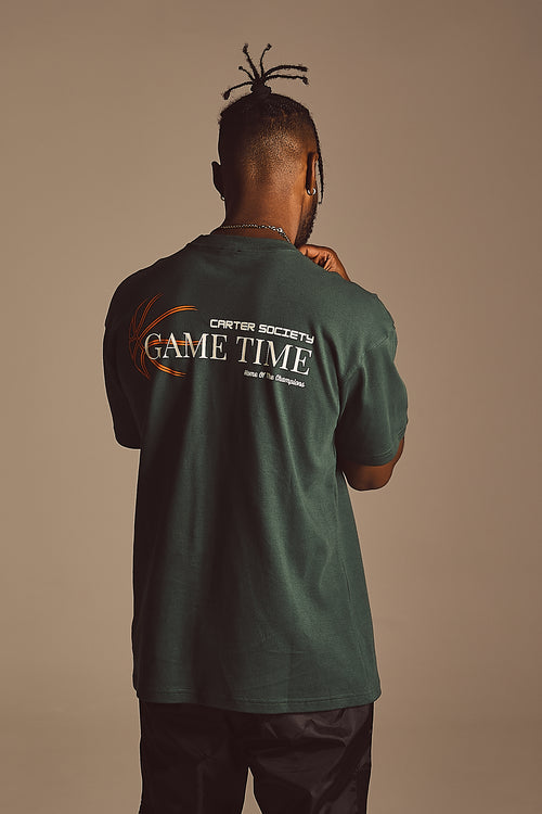 GAME TIME Forest Green Oversized Tee